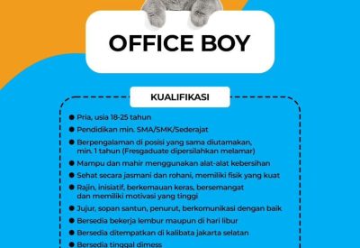 Lowongan Kerja OFFICE BOY di Jakarta Selatan